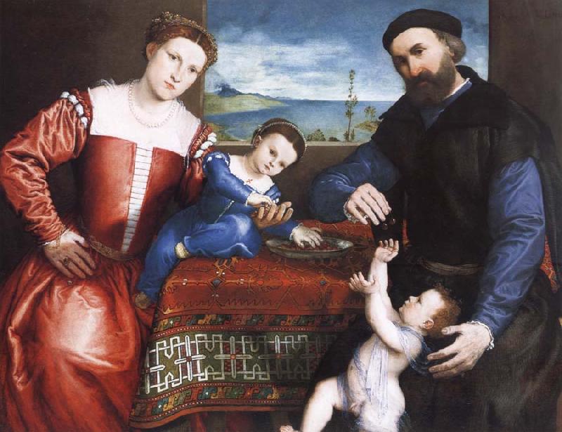Lorenzo Lotto Giovanni della Volta with His Wife and Children Sweden oil painting art